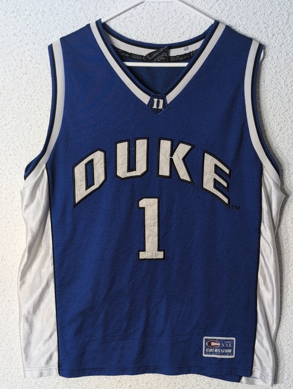 Colosseum Blue and White Basketball Jersey - #1